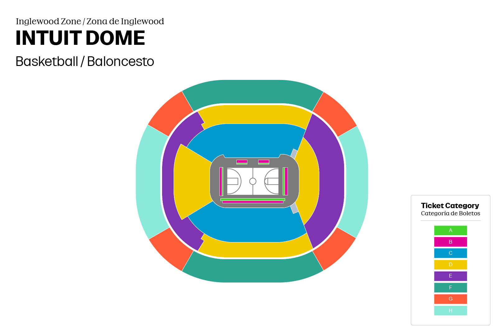 Seating category map for Intuit Dome